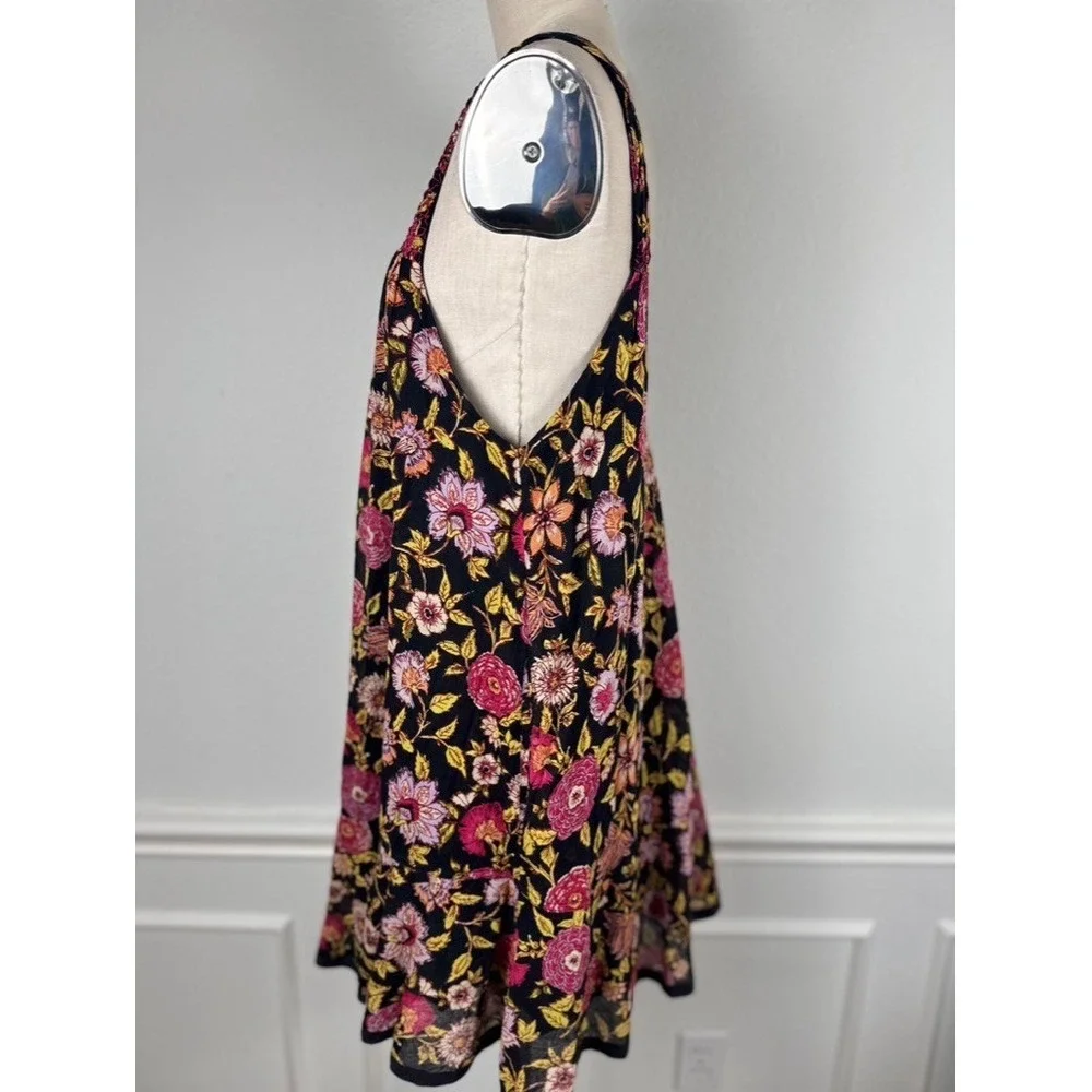 Free People Oh Baby Dress‎ Babydoll  XS Floral Boho Mini Smocked Cottagecore